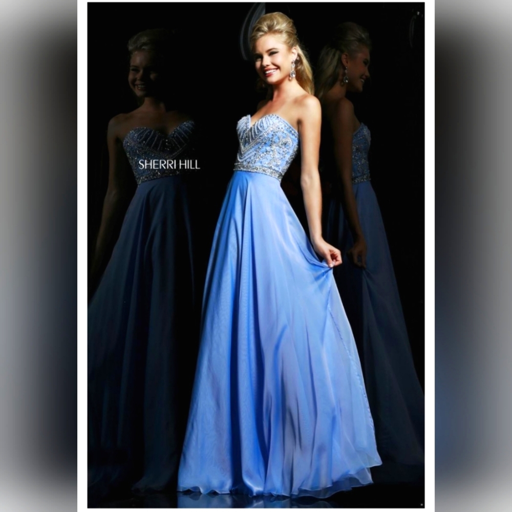 Sherri Hill 1944 Strapless Pearl Beaded Rhinestone Formal Dress
